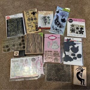 Assorted Craft Stamps and Die Collection - 13 Pieces Total